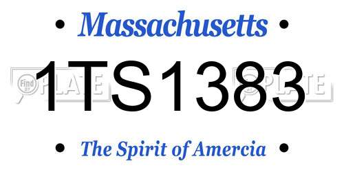 1TS1383 Massachusetts License Plate