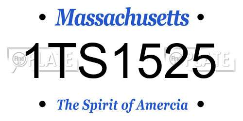 1TS1525 Massachusetts License Plate