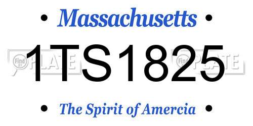 1TS1825 Massachusetts License Plate