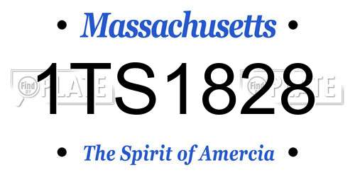 1TS1828 Massachusetts License Plate