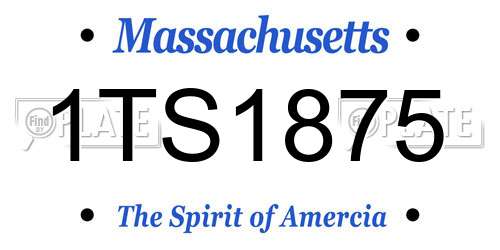 1TS1875 Massachusetts License Plate