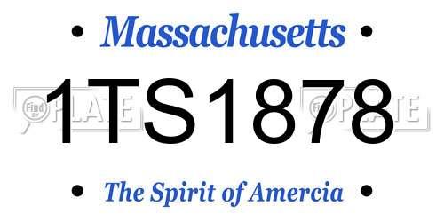 1TS1878 Massachusetts License Plate