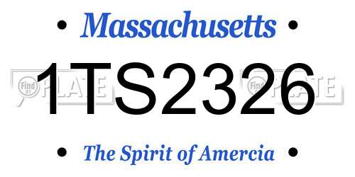 1TS2326 Massachusetts License Plate