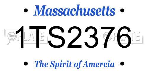 1TS2376 Massachusetts License Plate
