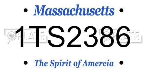 1TS2386 Massachusetts License Plate