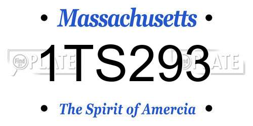 1TS293 Massachusetts License Plate