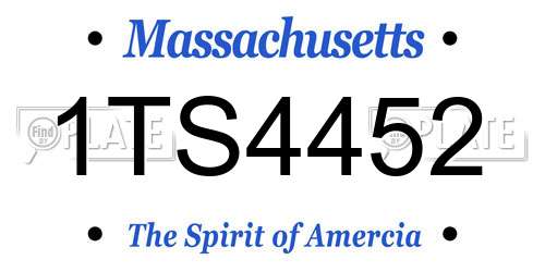 1TS4452 Massachusetts License Plate