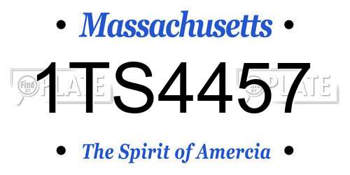 1TS4457 Massachusetts License Plate