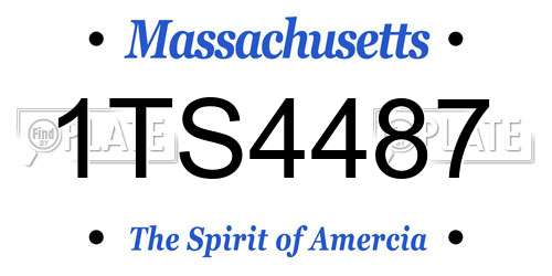 1TS4487 Massachusetts License Plate