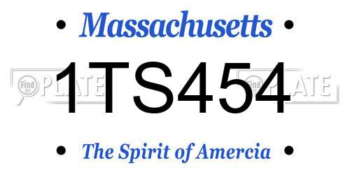 1TS454 Massachusetts License Plate