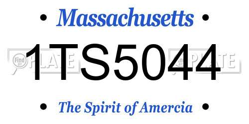 1TS5044 Massachusetts License Plate