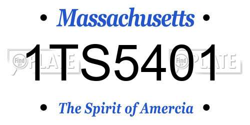 1TS5401 Massachusetts License Plate