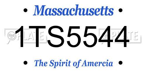 1TS5544 Massachusetts License Plate