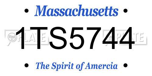 1TS5744 Massachusetts License Plate