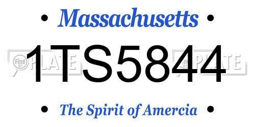 1TS5844 Massachusetts License Plate