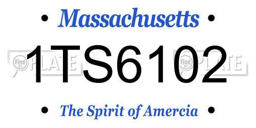 1TS6102 Massachusetts License Plate