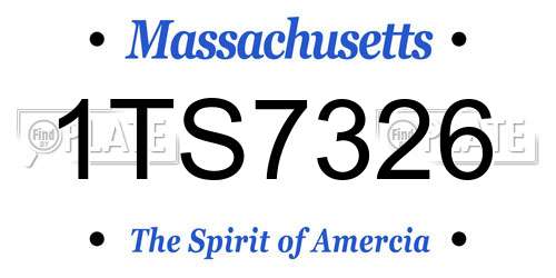 1TS7326 Massachusetts License Plate