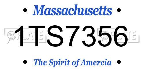 1TS7356 Massachusetts License Plate
