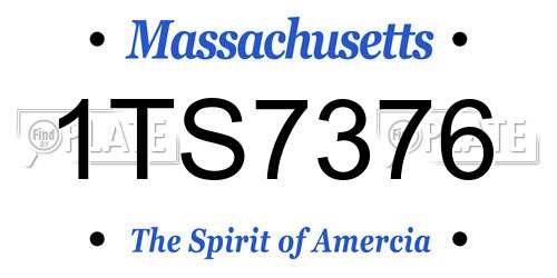 1TS7376 Massachusetts License Plate