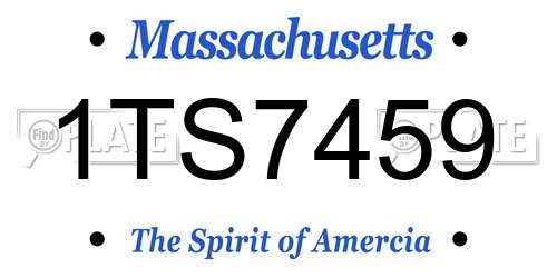 1TS7459 Massachusetts License Plate