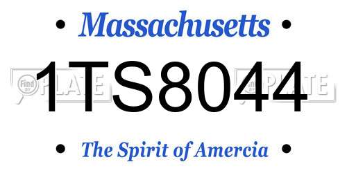 1TS8044 Massachusetts License Plate