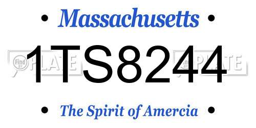 1TS8244 Massachusetts License Plate