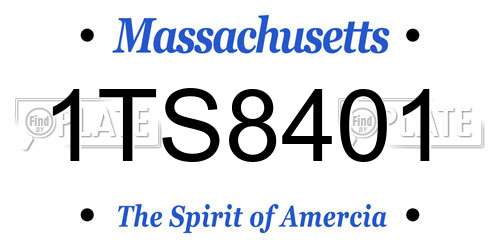1TS8401 Massachusetts License Plate