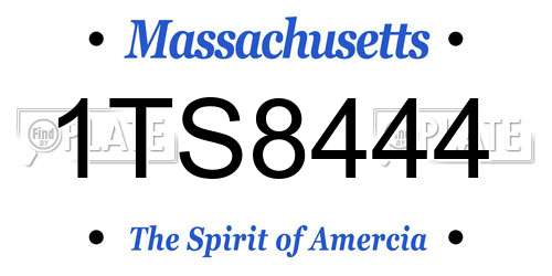 1TS8444 Massachusetts License Plate
