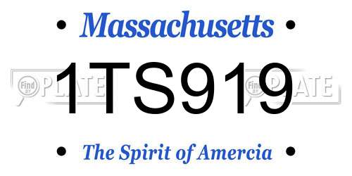 1TS919 Massachusetts License Plate