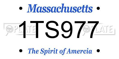 1TS977 Massachusetts License Plate