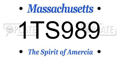 1TS989 Massachusetts License Plate