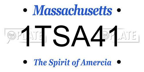 1TSA41 Massachusetts License Plate
