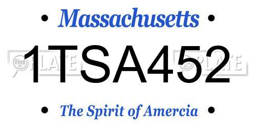 1TSA452 Massachusetts License Plate