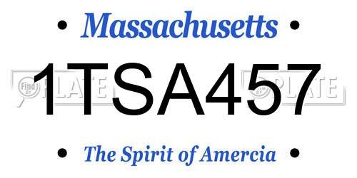 1TSA457 Massachusetts License Plate