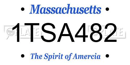 1TSA482 Massachusetts License Plate