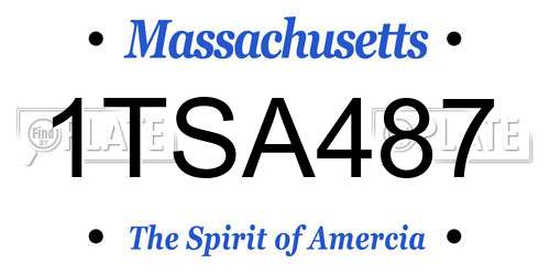 1TSA487 Massachusetts License Plate