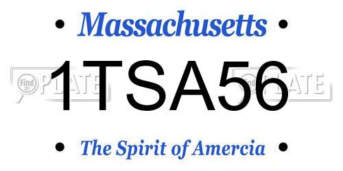 1TSA56 Massachusetts License Plate