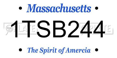 1TSB244 Massachusetts License Plate