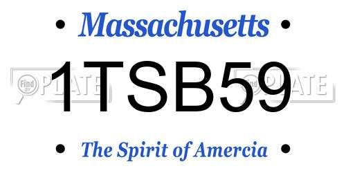 1TSB59 Massachusetts License Plate