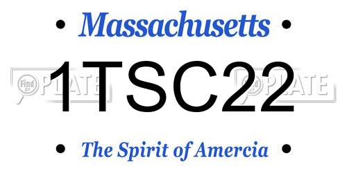 1TSC22 Massachusetts License Plate