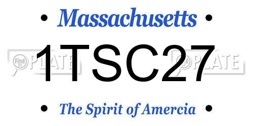 1TSC27 Massachusetts License Plate