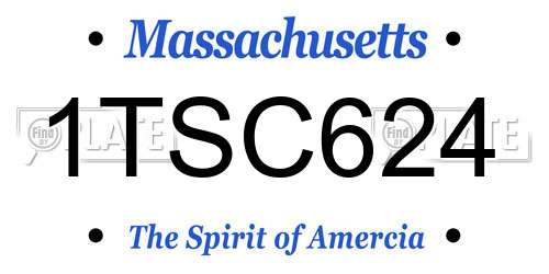 1TSC624 Massachusetts License Plate