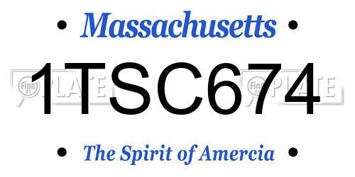 1TSC674 Massachusetts License Plate