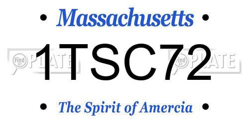 1TSC72 Massachusetts License Plate