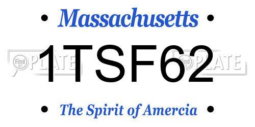 1TSF62 Massachusetts License Plate