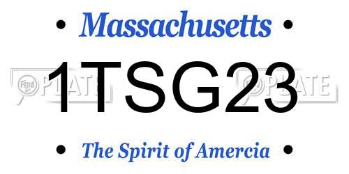 1TSG23 Massachusetts License Plate