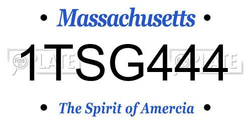 1TSG444 Massachusetts License Plate