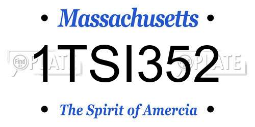 1TSI352 Massachusetts License Plate