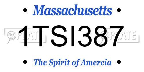 1TSI387 Massachusetts License Plate