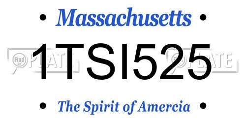 1TSI525 Massachusetts License Plate